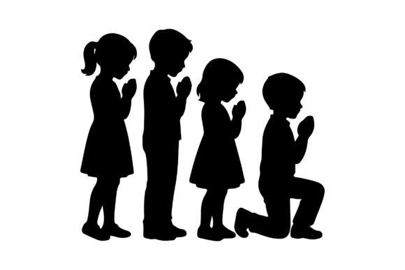 Download Christian Children Silhouette - Children silhouette Collection
