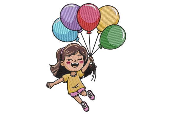 Download Flying Girl with Balloons - Girl with balloons Collection