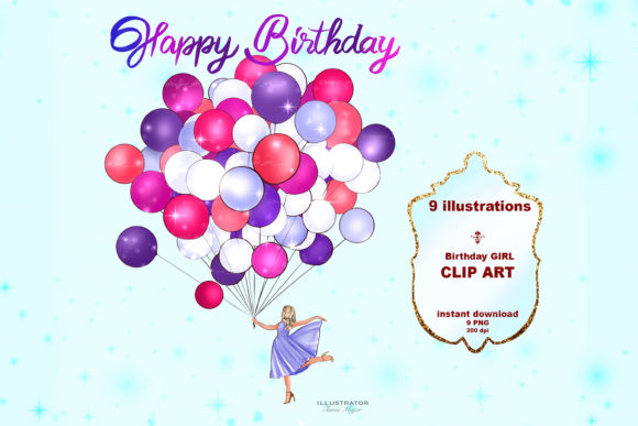 Download Girl with Balloons Clipart - Premium Resources