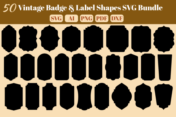 Download 50 Vintage Badge &amp; Label Shapes SVG - Premium Resources