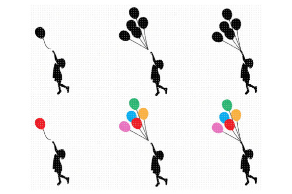 Download Little Girl with Balloons SVG - Premium Resources